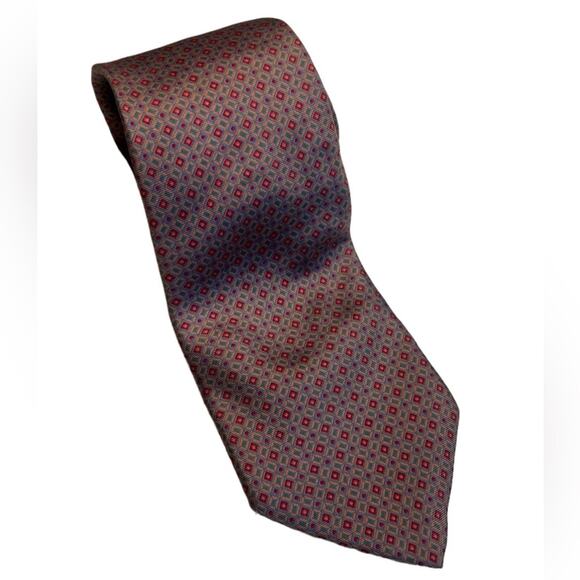 Yves Saint Laurent Men’s Burgundy Printed Silk Tie